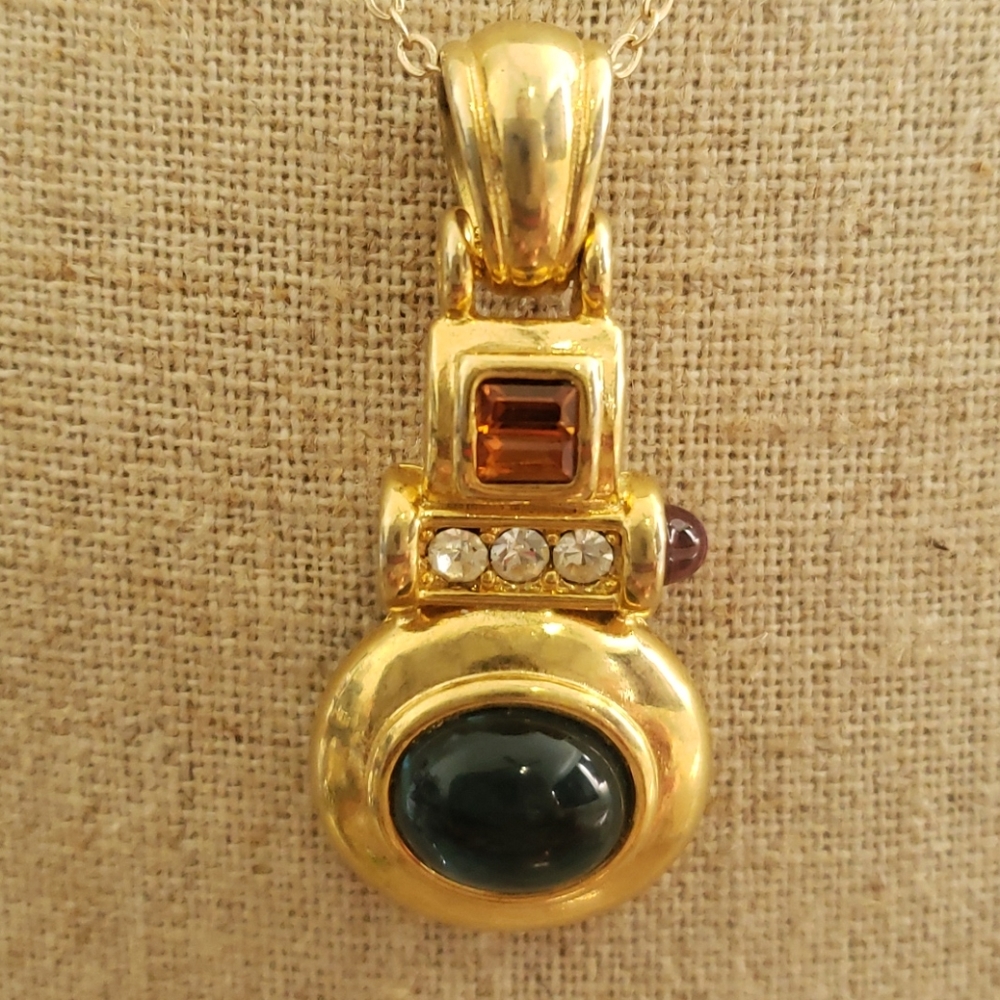 Nolan Miller Vtg Pendant with faux stones.